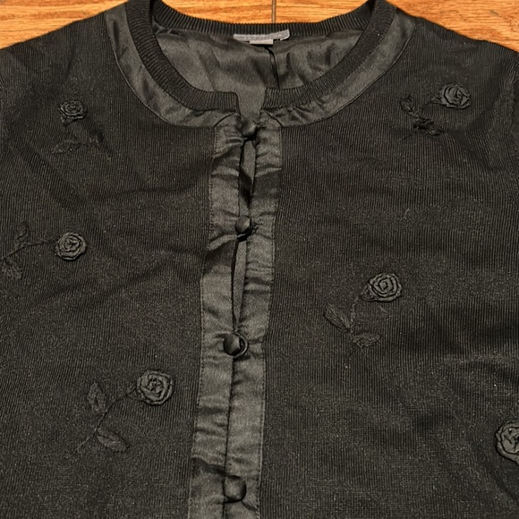 Ann Taylor Black Rose Stitch Cardigan - Picture 3 of 7